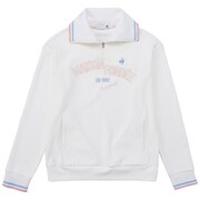 QGWVJL51 WH L [ゴルフウェア レディース スフレタッチ襟リブハーフジップカットソー Lサイズ ホワイト]