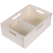 収納ボックス キューBOX ワイド浅型 収納ケース アイボリー