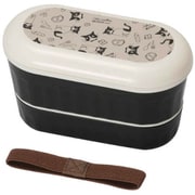 MM600 [お弁当箱 2段 640ml Potter ランチボックス モノクロ クロネコ]