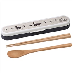 コンビセット スプーン 箸 18cm Potter モノクロ クロネコ MM606