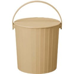 座れる バケツ 蓋付き 10リットル カーキベージュ 幅27.5×奥行26×高さ27cm