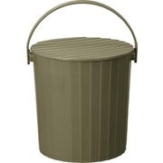 座れる バケツ 蓋付き 10リットル カーキグリーン 幅27.5×奥行26×高さ27cm