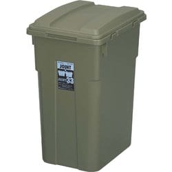 ゴミ箱 連結可能 蓋付き 分別 33リットル カーキグリーン 幅28×奥行36.5×高さ49.5cm