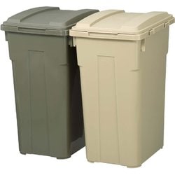 ゴミ箱 連結可能 蓋付き 分別 33リットル 2個セット カーキベージュ カーキグリーン 幅28×奥行36.5×高さ49.5cm