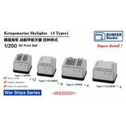 BSTWS20031 1/200 ドイツ海軍 天窓 4種 [プラモデル用パーツ]