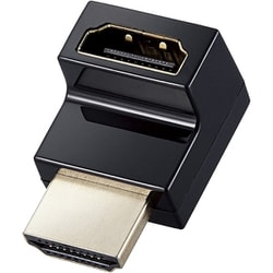 HDMI L字 変換 アダプタ 上向き 90度 オスメス変換 HDMIケーブル 延長 コネクタ 4K 60p 金メッキ RoHS指令準拠 ブラック AD-HDAABS01BK