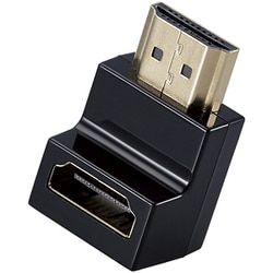 HDMI L字 変換 アダプタ 下向き 90度 オスメス変換 HDMIケーブル 延長 コネクタ 4K 60p 金メッキ RoHS指令準拠 ブラック AD-HDAABS02BK