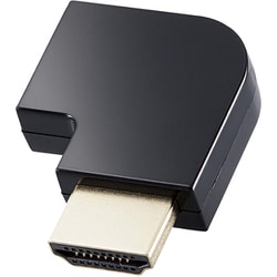 HDMI L字 変換 アダプタ 右向き 90度 オスメス変換 HDMIケーブル 延長 コネクタ 4K 60p 金メッキ RoHS指令準拠 ブラック AD-HDAABS03BK