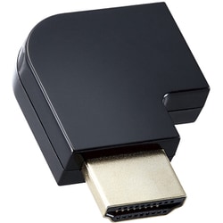 HDMI L字 変換 アダプタ 左向き 90度 オスメス変換 HDMIケーブル 延長 コネクタ 4K 60p 金メッキ RoHS指令準拠 ブラック AD-HDAABS04BK