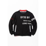 SYG-23S08 DOUBLE FACE MOCK SWEAT SHIRTS ブラック XLサイズ [トップス]