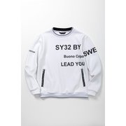 SYG-23S08 DOUBLE FACE MOCK SWEAT SHIRTS ホワイト Lサイズ [トップス]