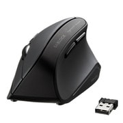 マウス エルゴノミクス ワイヤレス 無線 静音 ブルーLED 5ボタン レシーバー収納 戻る/進むボタン搭載 カウント切り替え機能 機能割り当て 抗菌 2.4GHz 大きめ ブラック MA-ERGWK10