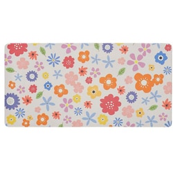 玄関マット 室内 40×80cm お手入れ簡単 防炎 防カビ 抗菌 防臭 ポピー 花柄 掃除機らくらく玄関マット ND-5183