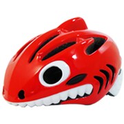 MN-SHARK [子供用サイクルヘルメット Mサイズ（52～56cm） サイズ調整可能 200g レッド 安全規格 CEマーク]