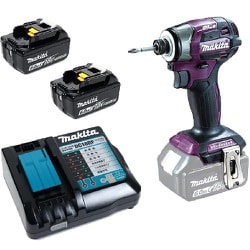 ☆極美品☆makita マキタ 18V 充電式インパクトドライバ TD173DGXAP 紫/パープル バッテリー2個(18V 6.0Ah) 充電器+ケース 67743