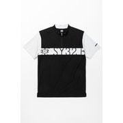 SYG-23S29 BLOCK INLAY PANEL ZIP MOCK ブラック XLサイズ [トップス]
