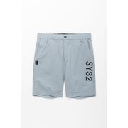 SYG-23S31 BLOCK INLAY PIN TUCK HALF PANTS グレー Mサイズ [ボトムス]