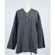 smoAslpshaLgry [V NECK SLEEPING SHIRTS ダーク グレー L]