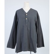 smoAslpshaXLgry [V NECK SLEEPING SHIRTS ダーク グレー XL]