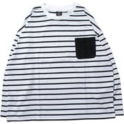 smoAbdltaMwht [BORDER POCKET L/S T SHIRTS ホワイト M]