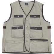 smoAvestaSbeg6 [POCKETS COTTON 100％ VEST カーキ S]
