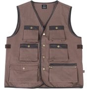 smoAvestaSbrw6 [POCKETS COTTON 100％ VEST ブラウン S]