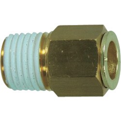 チヨダ 冷却水配管用タッチコネクターフジVタイプメイルコネクター（金属） 10mm・R3/8 10-03M-V