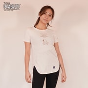 スヌーピー オーガニックコットンチュニック W V-SNOOPY ORGANIC COTTON TUNIC SNWJ10078 J069 オフホワイト Mサイズ [フィットネス ヨガ シャツ レディース]