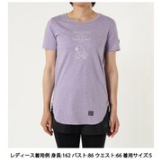 スヌーピー オーガニックコットンチュニック W V-SNOOPY ORGANIC COTTON TUNIC SNWJ10078 J070 パープル Mサイズ [フィットネス ヨガ シャツ レディース]