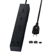 電源タップ 延長コード USB付き タップ 1m (コンセント×3/Type-C×1/USB-A×2) PD対応 フットパーツ付 ブラック T-U03-3310BK