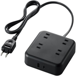 電源タップ 延長コード USB付き タップ 1m （コンセント×4/Type-C×1/USB-A×1） PD対応 ブラック T-U04-4210BK