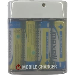 USBポート付 乾電池式緊急充電器（乾電池付） 白（ホワイト） BJ-EUSB1A WH