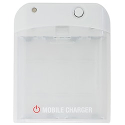 USBポート付 乾電池式緊急充電器（乾電池別売） 白（ホワイト） BJ-EUSBNB WH