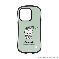 41-951163 [iFace First Classケース PEANUTS（ピーナッツ） くすみグリーン・ウッドストック iPhone 14 Pro用ケース]