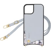 SH-IP13-FLIG [iPhone 13 用 ケース スマホショルダー スマホケース ショルダータイプ くすみカラー エレガンテ Elegante/花柄×アイスグレー]