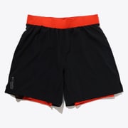 エンドレストレイル2in1ショーツ M Endless Trail 2in1 Short AE0612 012 Black/Spicy XLサイズ [ランニングウェア ショートパンツ メンズ]