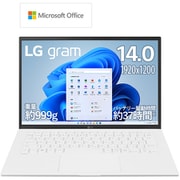 14ZB90R-MR54J1 [ノートパソコン/LG gram/14型/Core i5-1340P/メモリ 8GB/SSD 512GB/Windows 11 Home/Office Home ＆ Business 2021/スノーホワイト]