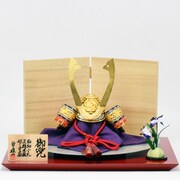兜飾り 水明飾り 金小札 コンパクト 7号兜 鈴甲子 雄山作 産地岩槻 Koei-502103-2A