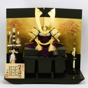 兜飾り 純金箔押10号兜 金茶糸縅 コンパクト 豪華 一徳作 産地岩槻 Koei-531102-3A
