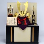 兜飾り 兜収納飾り からかみ松 赤 コンパクト 豪華 一徳作 純金箔押兜 10号 産地岩槻 Koei-502203-A