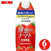 充実野菜 理想のトマト 1L×6本 キャップ付き紙パック [機能性表示食品]