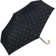 日傘 折りたたみ傘 晴雨兼用 Wpc. 遮光ゴールドプチハート ミニ 50cm 手開き式 完全遮光・完全UVカット801-13046-102 BK