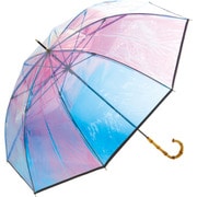 長傘 ビニール傘 バンブーパイピング シャイニーアンブレラ 60cm 手開き式PT-046 BK