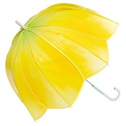 長傘 ビニール傘 チューリップアンブレラ 61cm 手開き式イエロー PT-TU02-001 YE