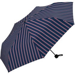 折りたたみ傘 晴雨兼用 UNISEX BASIC FOLDING Wpc. 58cm 手開き式 UVカット はっ水加工 スクールストライプ UX001-011-002