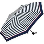 折りたたみ傘 晴雨兼用 UNISEX BASIC FOLDING Wpc. 58cm 手開き式 UVカット ピンクラインボーダー ミニ UX001-038-002