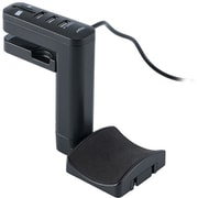 ヘッドホンフック USB2.0 3ポートハブ+SD microSDカードリーダー ライター付き HPH-H002BK