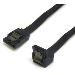 SATA3ケーブル 片下L型 黒 ラッチ付 20cm SS-SAFC-SL02LK