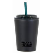 HB-6778 [cafe mug（カフェマグ） ストロータンブラー 300ml Mサイズ ストロー付 真空断熱 保冷 広口 ブラック]