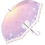 子供用傘 女児 クリームソーダ 55cm ジャンプ式 グラスファイバー骨（親骨） ハート型窓付き パープル 563-034